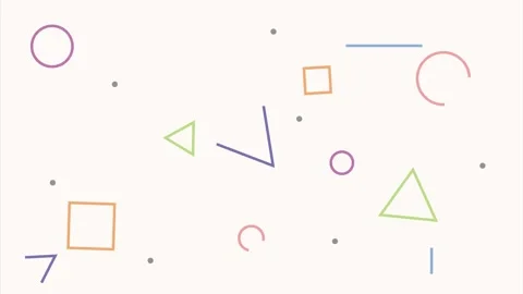 Abstract memphis style geometric shapes and patterns background Stock Footage 332098524