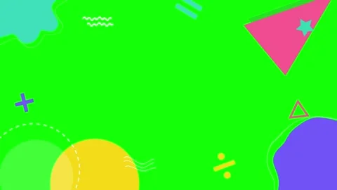 Abstract memphis style motion background with colorful floating geometric shapes Stock Footage 338176047