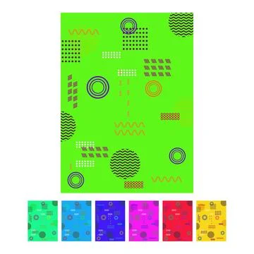 Abstract memphis style yellow background with geometric shapes 스톡 일러스트