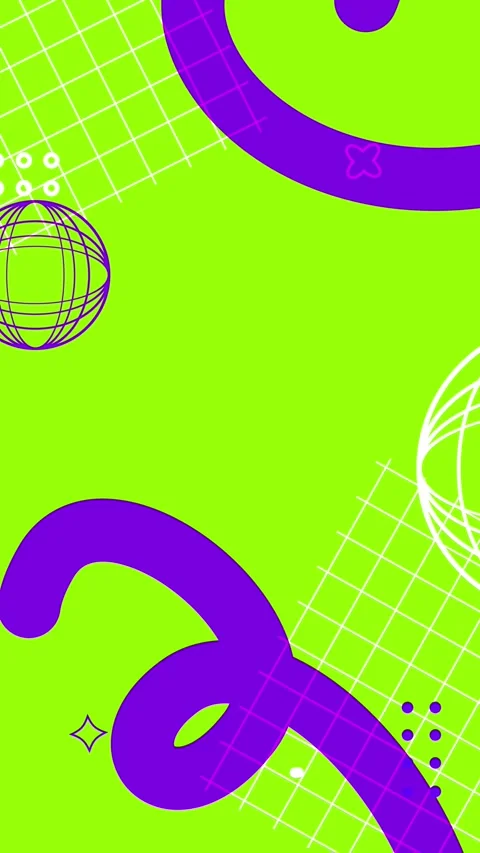 Abstract Memphis video background. Vibrant neon lines and grids Stock Footage 257650668