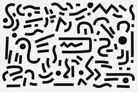 Abstract Memphis Zigzag Line Design.Vector Illustration Stock Illustration