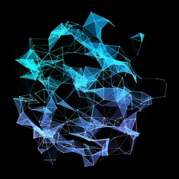 Abstract mesh background with triangles, lines and shapes Stock Illustration