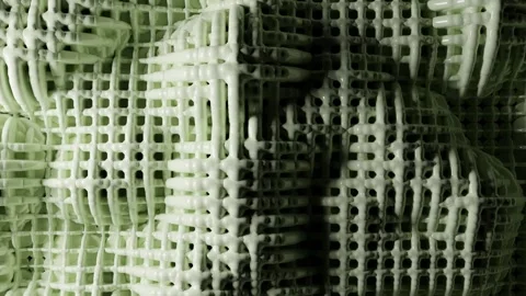 Abstract mesh deformation green Stock Footage 346447038