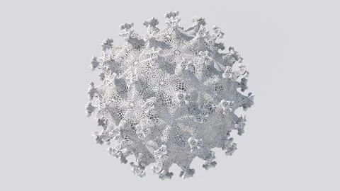 Abstract mesh fractal array. White monochrome illustration, 3d render. Illustrazione stock