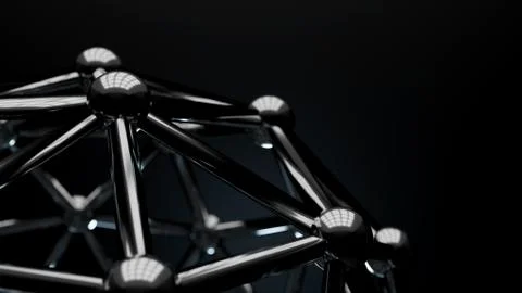 Abstract Mesh of Molecular Structure. Connected Metallic Spheres Stock Illustration