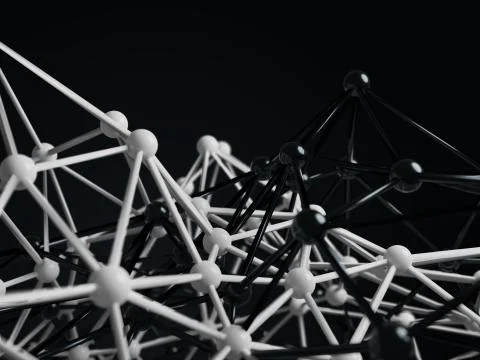 Abstract Mesh of Molecular Structure. Futuristic 3D Shape イラスト素材