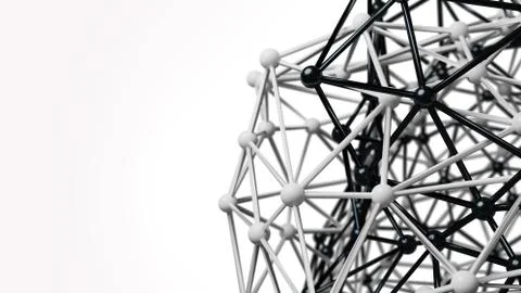 Abstract Mesh of Molecular Structure. Futuristic 3D Shape Illustrazione stock