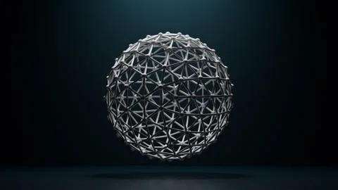 Abstract Mesh of Molecular Structure. Futuristic Shape of Connected Spheres イラスト素材