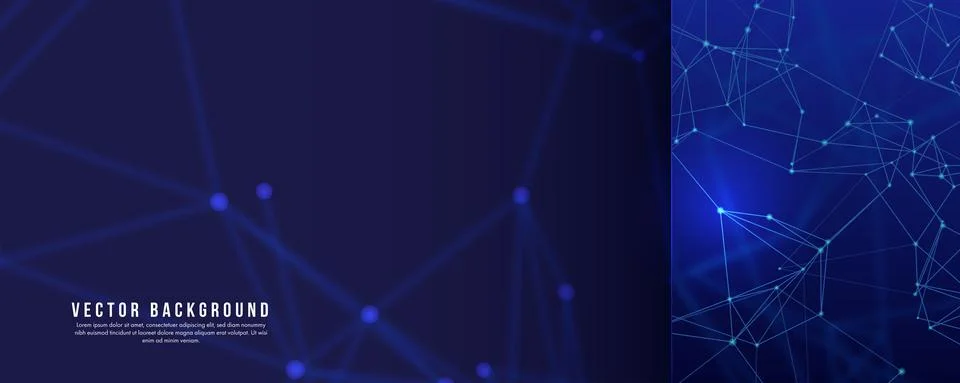 Abstract mesh in plexus style. Connected lines with glowing dots. Banner in d Stock Illustration