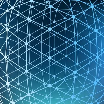 Abstract  Mesh polygonal background. Scope of lines and dots. Ball of the lines Stock-Illustration