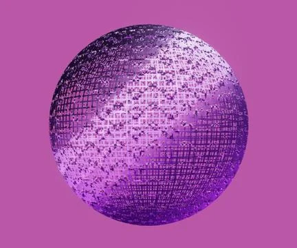 Abstract mesh Sphere on pink background, 3d render Stock-Illustration