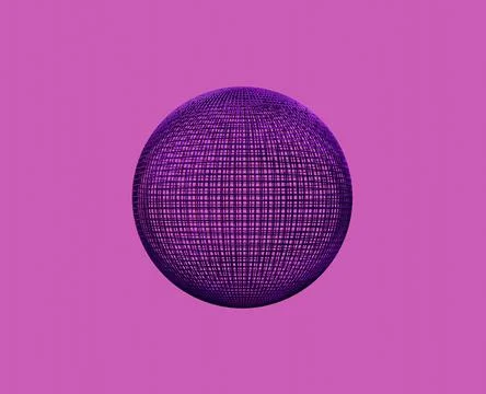 Abstract mesh Sphere on pink background, 3d render イラスト素材