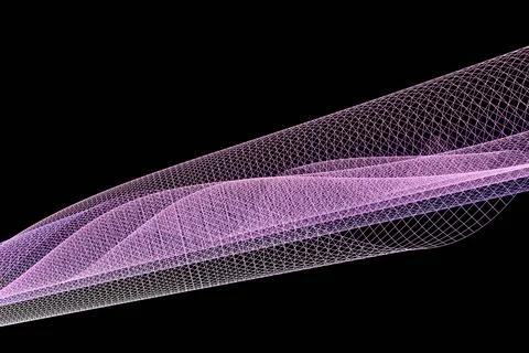 Abstract mesh wave background. Futuristic technology style. Elegant backgroun Stock Illustration