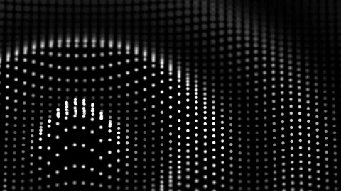 Abstract mesh wave pattern of white dots on a black background. Video stock 240575917