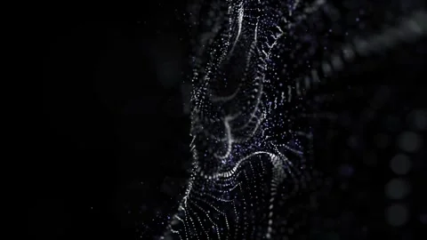 Abstract Mesmerizing Digital Particles in Cosmic Dark Space Imagery Stock Footage 341780513