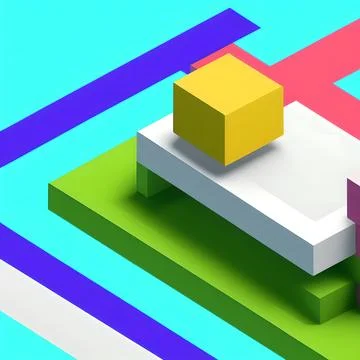 Abstract mess of stacked multi-colored blocks. Concept background or cover fo Stock Illustration