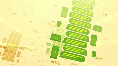 Abstract Messages in Screen File Variant. Loopable Stock Footage 88885817
