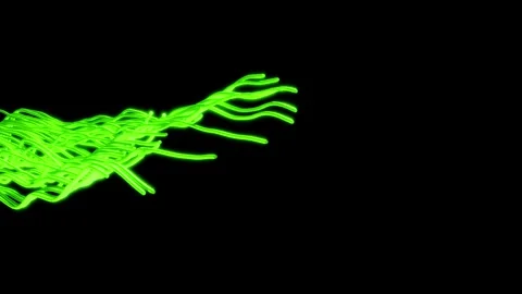 Abstract Messy String, 3d Animation, Loop, Green Strings Stock Footage 314474422