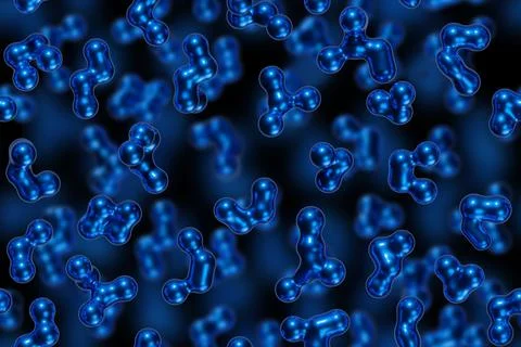 Abstract metaballs seamless pattern. 3d illustration. Stock Illustration