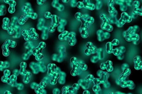 Abstract metaballs seamless pattern. 3d illustration. Stock Illustration