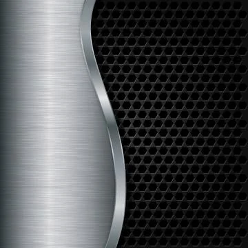 Abstract metal background with metallic speaker grill, vector illustration Illustrazione stock