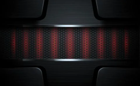 Abstract metal background with red light Stock Illustration