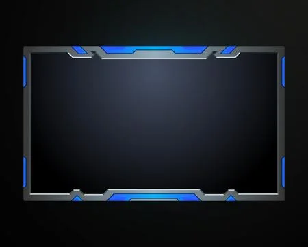 Abstract metal border live stream overlay webcam video interface screen frame Stock Illustration