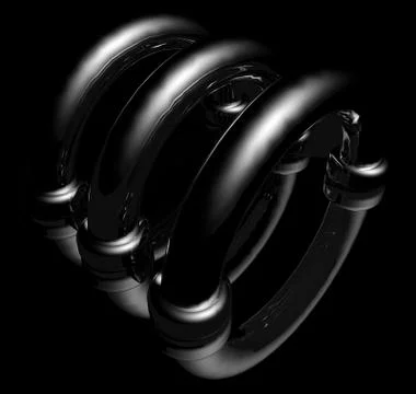 Abstract metal construction in the darkness - 3d illustration Stock Illustration