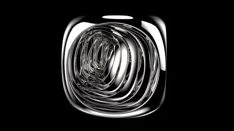 Abstract metal cube with pendulum rotating elements Stock Footage 120658186