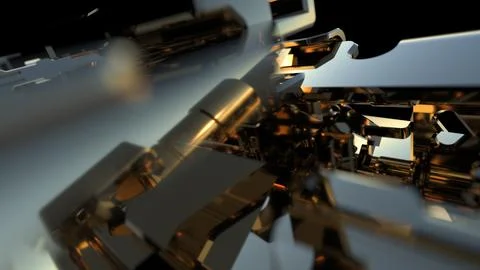 Abstract Metal Engine Illuminated By Light イラスト素材
