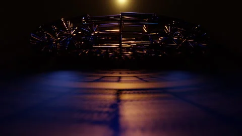 Abstract Metal Form Rotation Loop Stock Footage 261413340