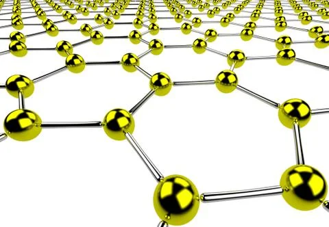 Abstract metal hexagonal lattice closeup perspective view Stock Illustration
