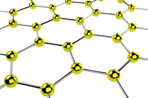 Abstract metal hexagonal lattice diagonal perspective view Stock Illustration