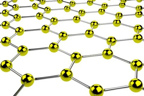 Abstract metal hexagonal lattice perspective view Stock Illustration