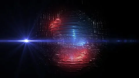Abstract metal pattern with bright neon glow Stock Footage 276613788
