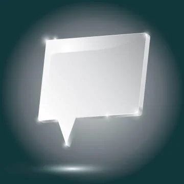 Abstract metal speech bubble white on a dark background. Stock Illustration