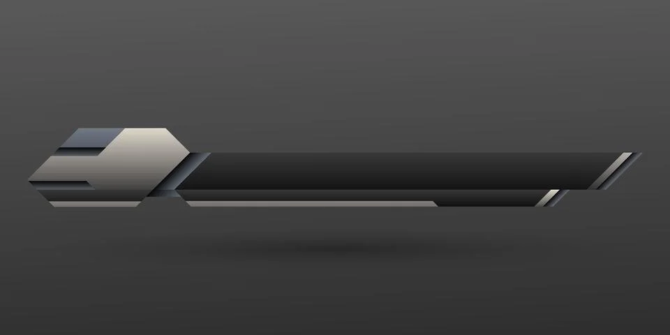 Abstract metal technology lower third title banner bar for video streaming title Stock Illustration