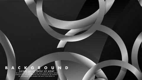 Abstract metal vector background with luxurious shiny gray circles Illustrazione stock