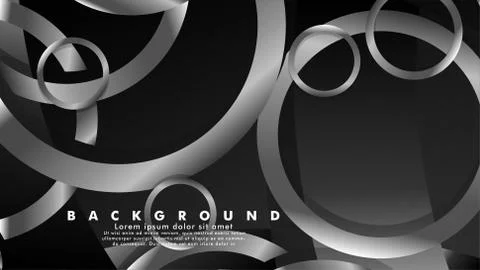 Abstract metal vector background with luxurious shiny gray circles Stock Illustration
