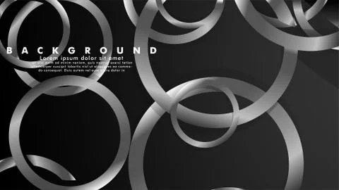Abstract metal vector background with luxurious shiny gray circles Illustrazione stock