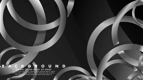 Abstract metal vector background with luxurious shiny gray circles Illustrazione stock