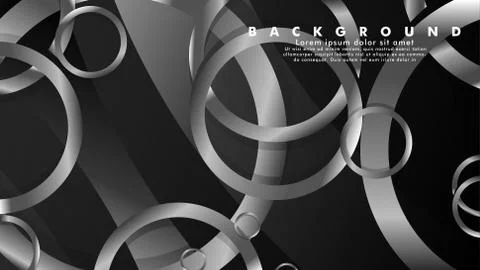 Abstract metal vector background with luxurious shiny gray circles Stock Illustration