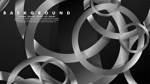 Abstract metal vector background with luxurious shiny gray circles Stock Illustration