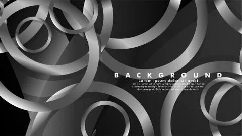 Abstract metal vector background with luxurious shiny gray circles Stock Illustration