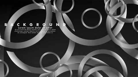 Abstract metal vector background with luxurious shiny gray circles Illustrazione stock