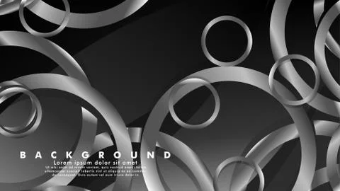 Abstract metal vector background with luxurious shiny gray circles Illustrazione stock