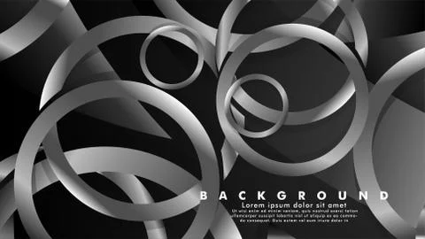 Abstract metal vector background with luxurious shiny gray circles Illustrazione stock