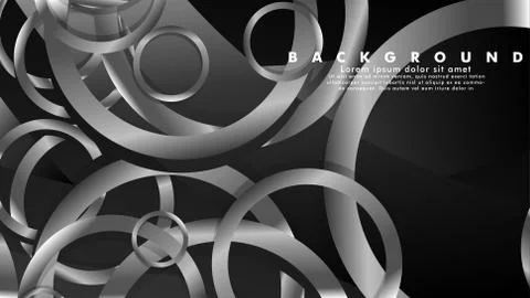 Abstract metal vector background with luxurious shiny gray circles Stock Illustration