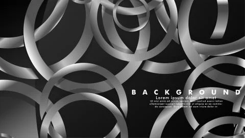 Abstract metal vector background with luxurious shiny gray circles Illustrazione stock
