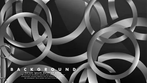 Abstract metal vector background with luxurious shiny gray circles Stock Illustration